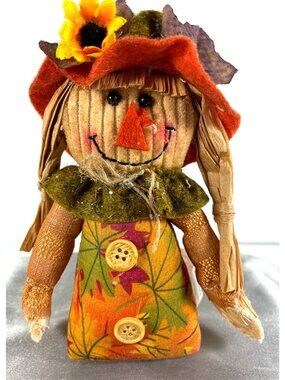 Handmade Fall Scarecrow Shelf Sitter